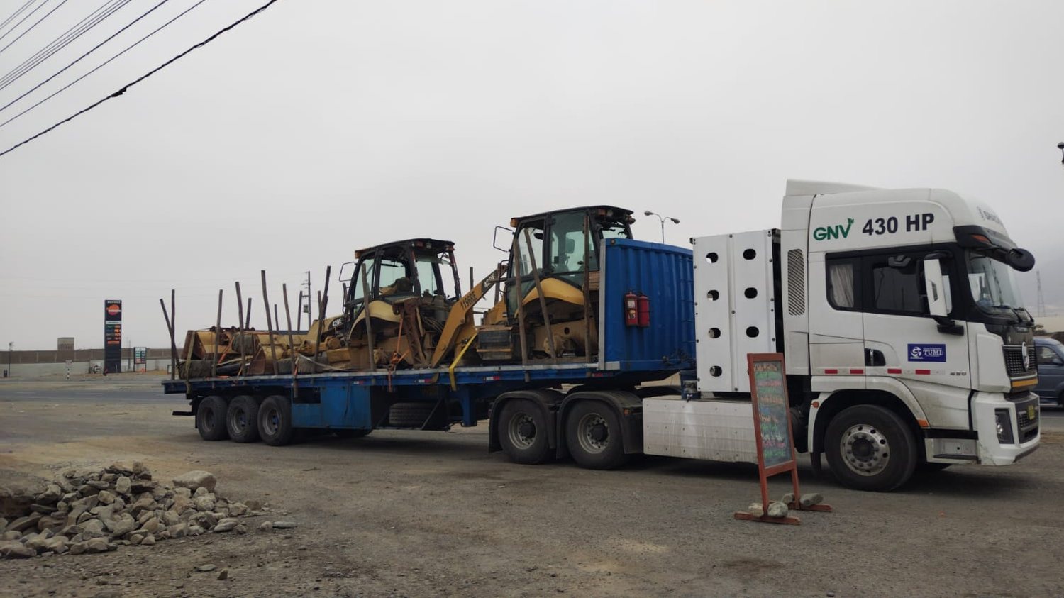 Cama baja Lowboy para maquinaria